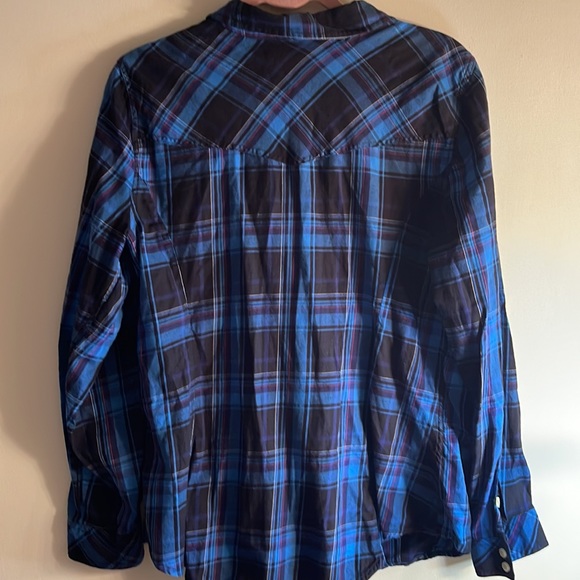 Torrid Blue Plaid Button Down - Picture 7 of 8